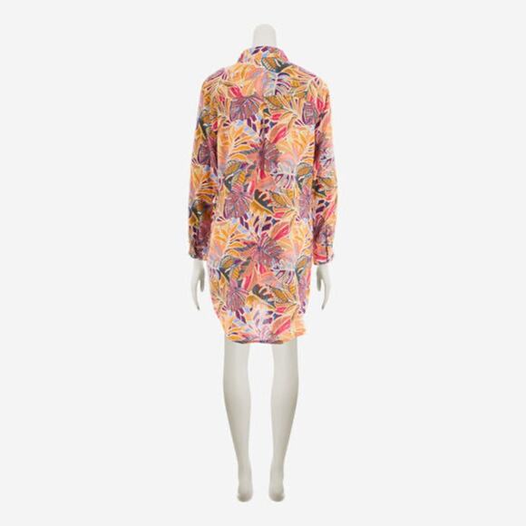 C & C CALIFORNIA Tropical Leaf Patterned Overshirt Swimsuit Cover Up Sz M - Picture 3 of 6